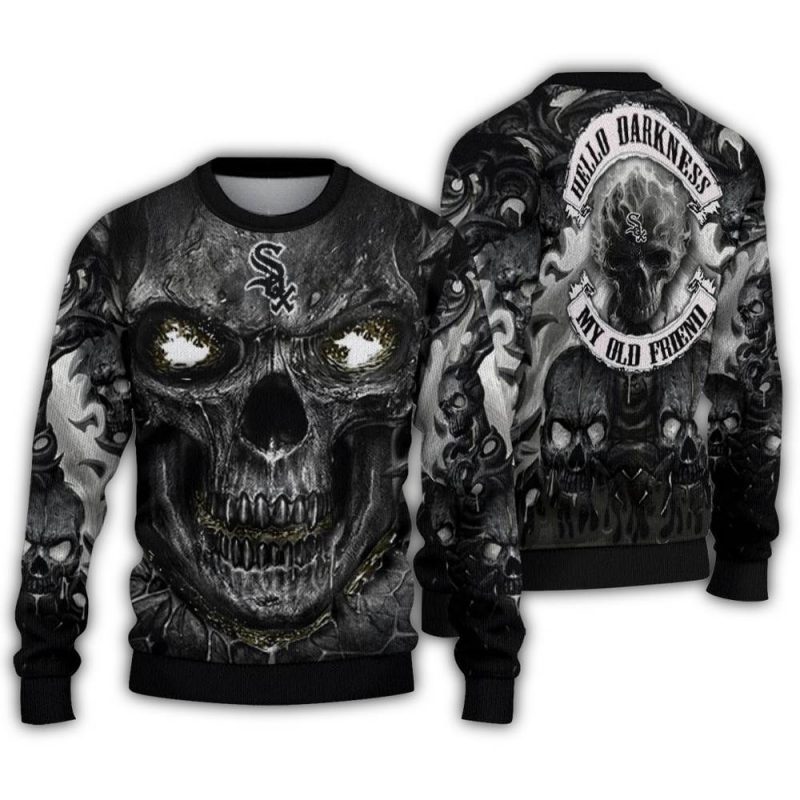 Chicago White Sox Skull Intensity Black Ugly Sweater 1