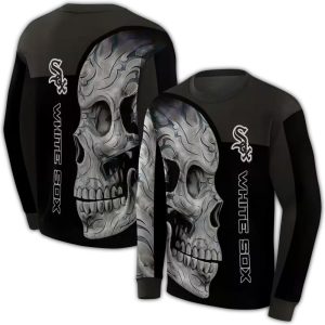 Chicago White Sox Skull Motif All Over Print Sweatshirt