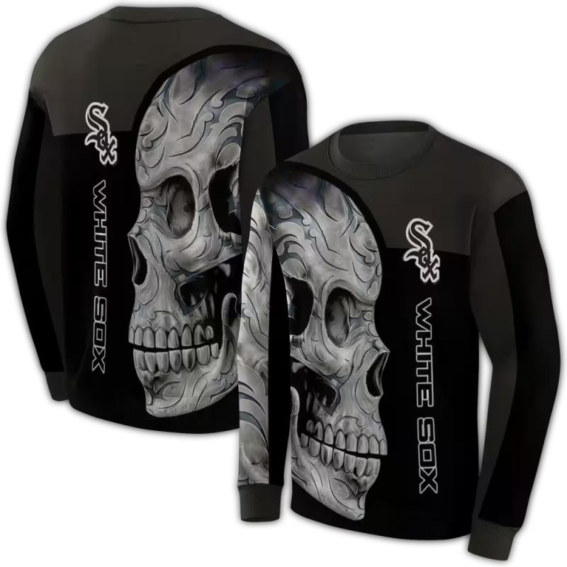 Chicago White Sox Skull Motif AOP Sweatshirt 1