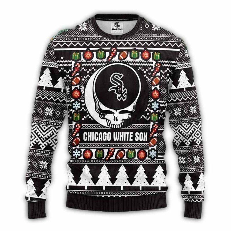 Chicago White Sox Skull Ornament Christmas Ugly Sweater 1