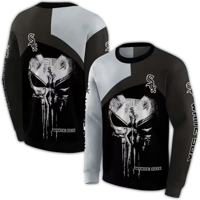 Chicago White Sox Skull Punisher AOP Sweatshirt 1