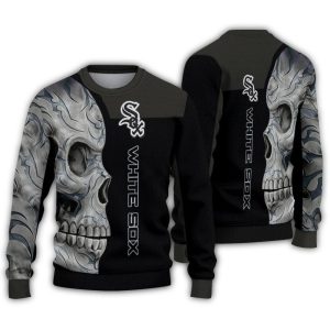 Chicago White Sox Skull Swirl Black Ugly Sweater
