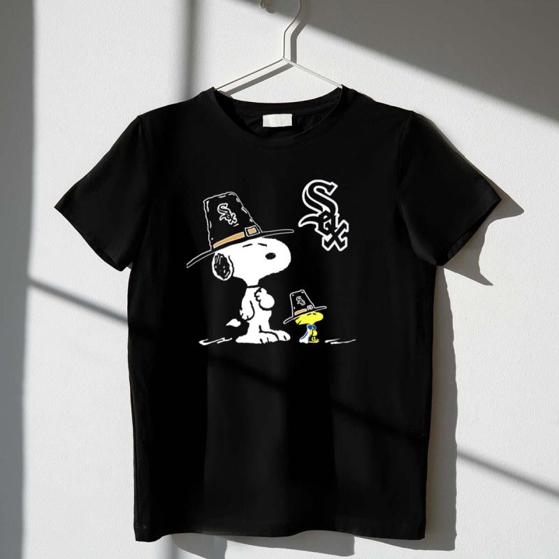 Chicago White Sox Snoopy and Woodstock Pilgrim Hats T Shirt t shirt 1 1