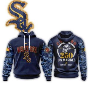 Chicago White Sox Special Usmc 250Th Birthday All Over Print Hoodie