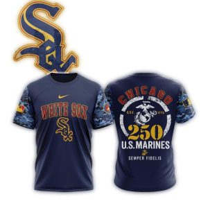 Chicago White Sox Usmc 250Th Birthday All Over Print T-Shirt For Fans