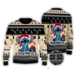 Chicago White Sox Stitch Candy Cane Christmas Ugly Sweater