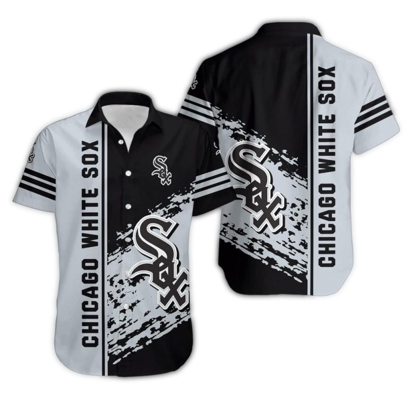 Chicago White Sox Stripe Grunge Hawaiian Shirt 1