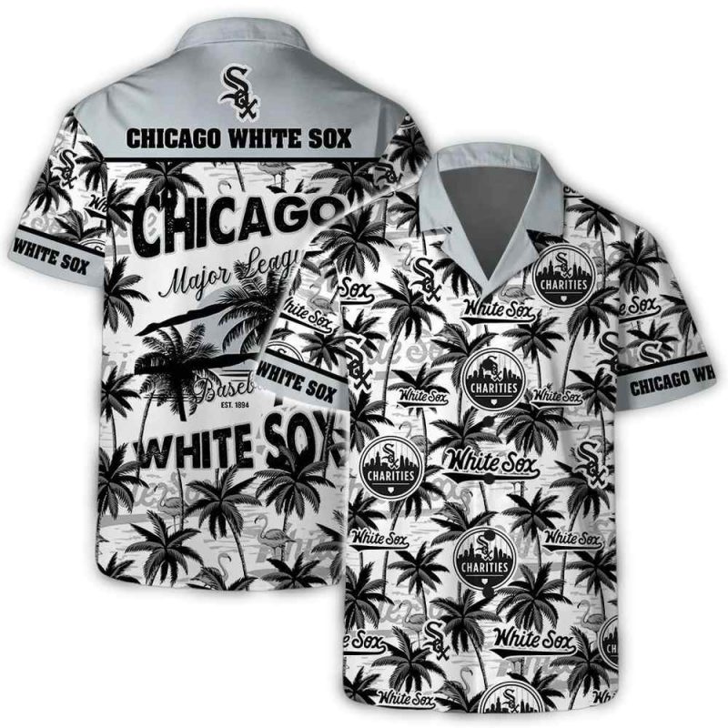 Chicago White Sox Team Logo Coconut Tree Hawaiian Shirt 1