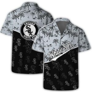 Chicago White Sox Hawaiian Shirt With Team Logo & Palm Leaf Design