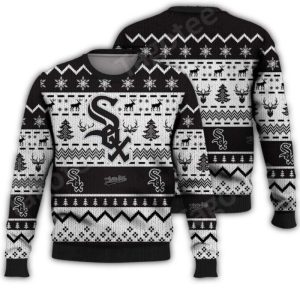 Chicago White Sox Winter Reindeer Snowflake Pattern Ugly Sweater