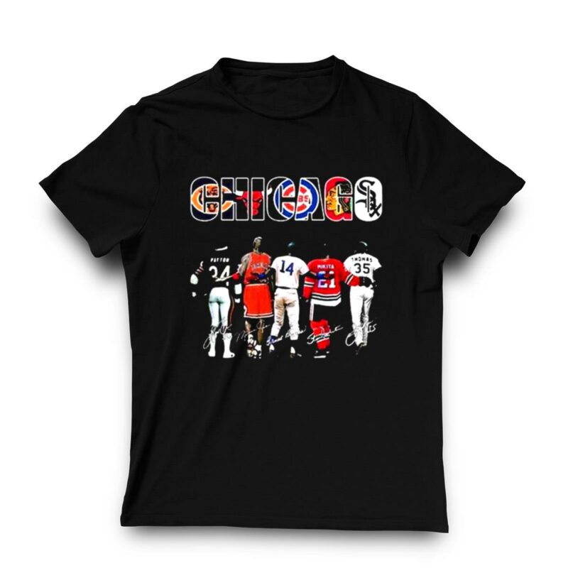 Chicago bear cubs white sox blackhawks bulls signatures t shirt 3 3.jpg