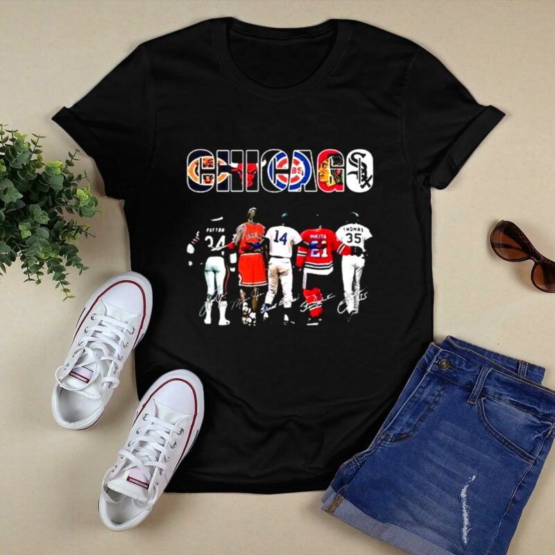 Chicago bear cubs white sox blackhawks bulls signatures t shirt 0.jpg