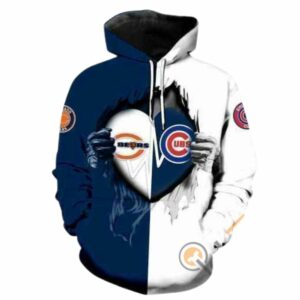 Chicago cubs chicago bears ripped heart 3d hoodie 1.jpg