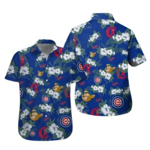 Chicago cubs floral flower leafs bears pattern hawaiian shirt 1.jpg