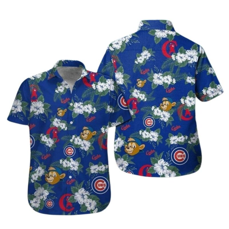 Chicago cubs floral flower leafs bears pattern hawaiian shirt 1.jpg