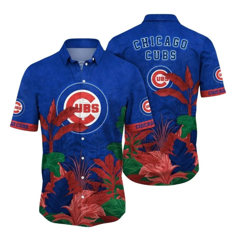 Chicago cubs floral leaf lush greenery hawaiian shirt 1.jpg
