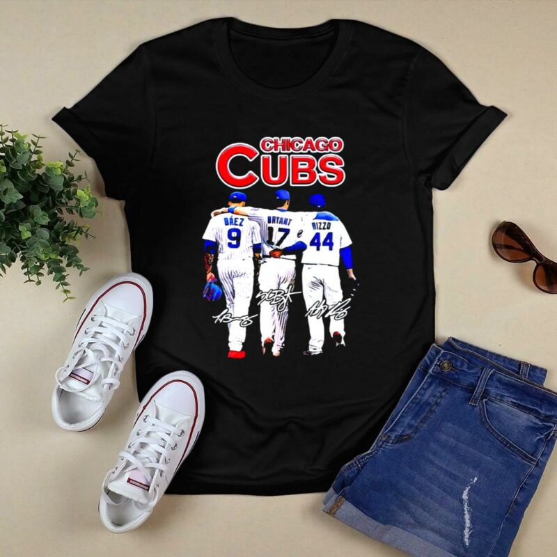 Chicago cubs javier baez kris bryant anthony rizzo signatures t shirt 0.jpg