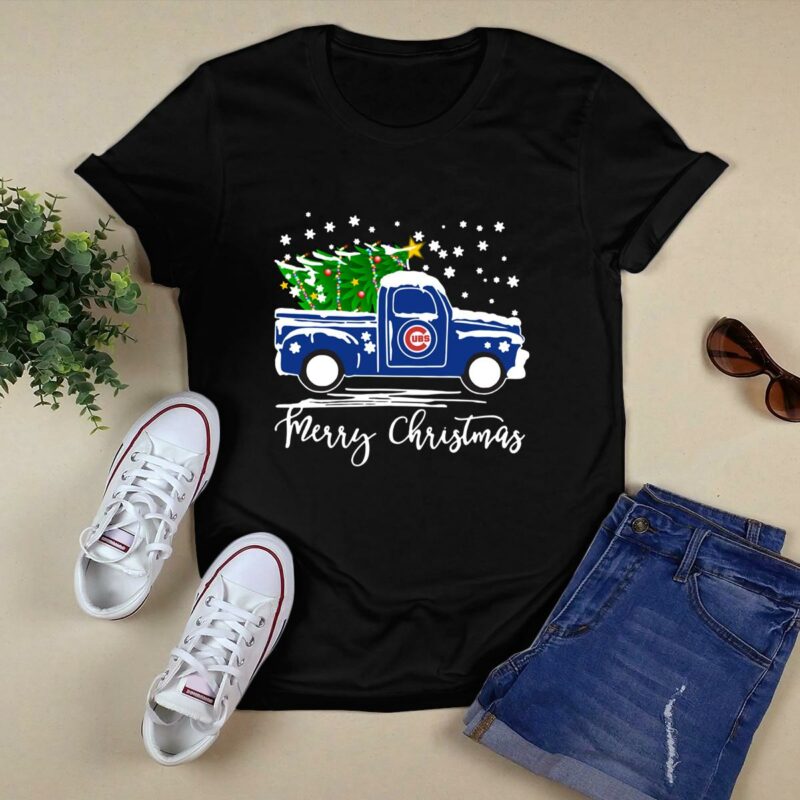 Chicago cubs merry christmas christmas tree truck shirt t shirt 0.jpg