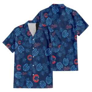 Chicago cubs monstera jungle floral leafs hawaiian shirt 1.jpg
