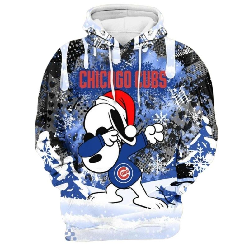 Chicago cubs snoopy dabbing the peanuts merry christmas 3d hoodie 2.jpg