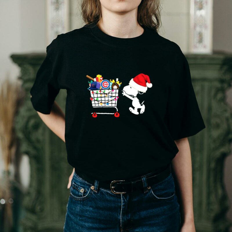 Chicago cubs snoopy pushing cart full of christmas shirt t shirt 2 2.jpg