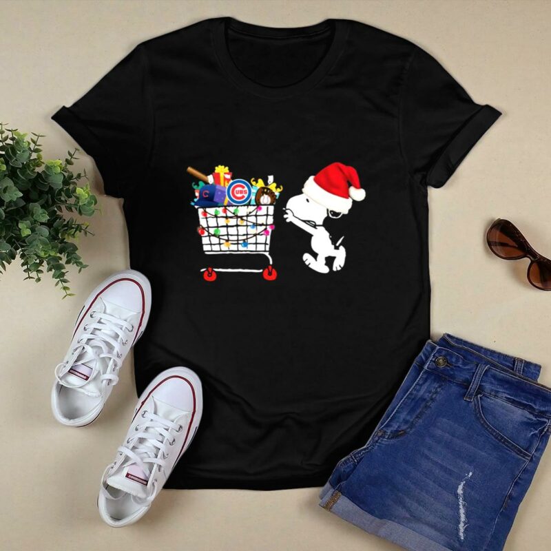 Chicago cubs snoopy pushing cart full of christmas shirt t shirt 0.jpg