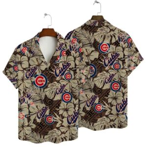 Chicago cubs tropical brown leaf hawaiian shirt 1.jpg