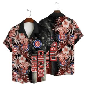 Chicago cubs tropical red floral hawaiian shirt 1.jpg