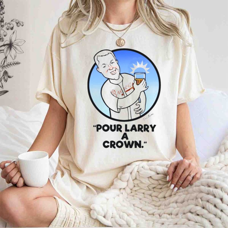 Chipper Jones Braves Crown Baseball Caricature T-Shirt For Fans