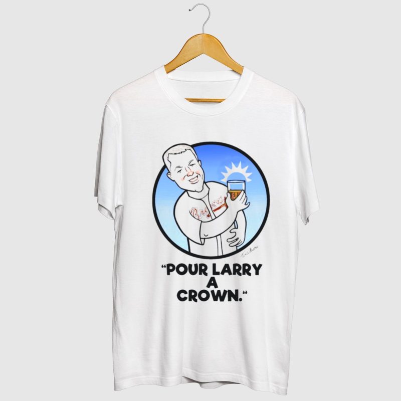 Chipper Jones Braves Crown Baseball Caricature T-Shirt For Fans - Image 2