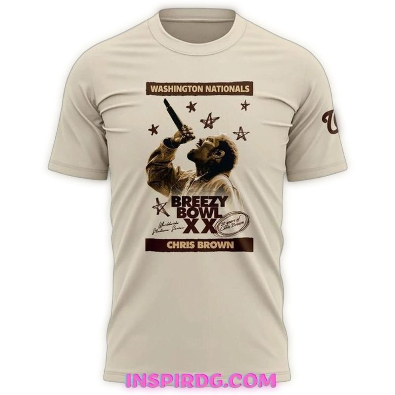 Chris Brown x Breezy Bowl XX x Washington Nationals T Shirt 1