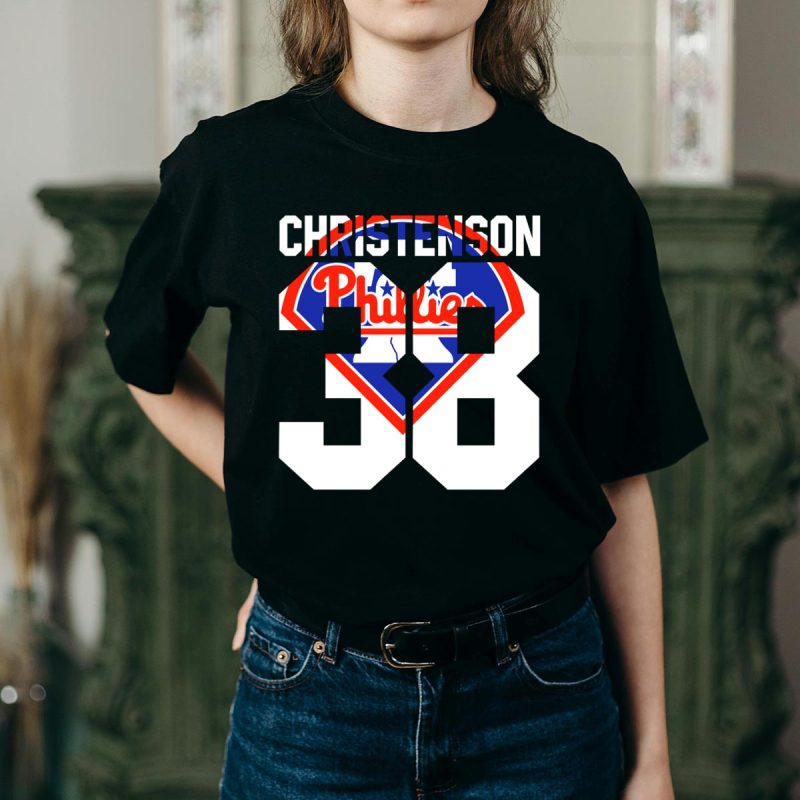 Vintage 1981 Philadelphia Phillies Christenson 38 Baseball T-Shirt for Fans - Image 2