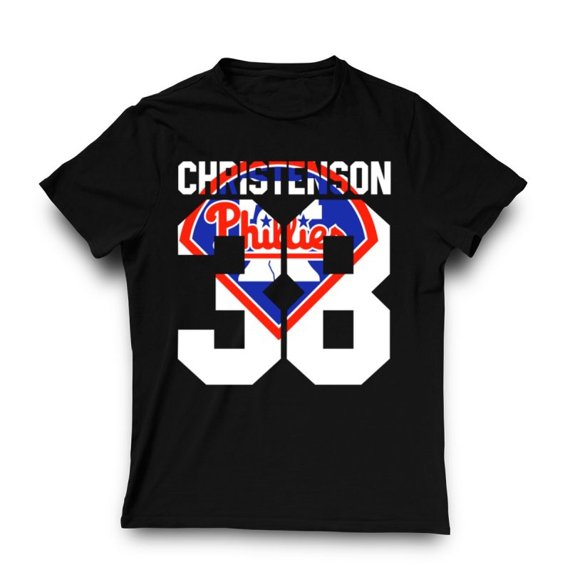 Vintage 1981 Philadelphia Phillies Christenson 38 Baseball T-Shirt for Fans - Image 3