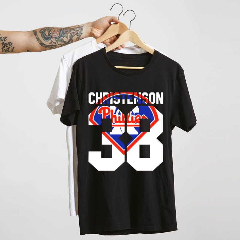 Vintage 1981 Philadelphia Phillies Christenson 38 Baseball T-Shirt for Fans - Image 4