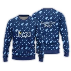 Tampa Bay Rays Christmas Tree Snowy Ugly Sweater For Holiday Cheer