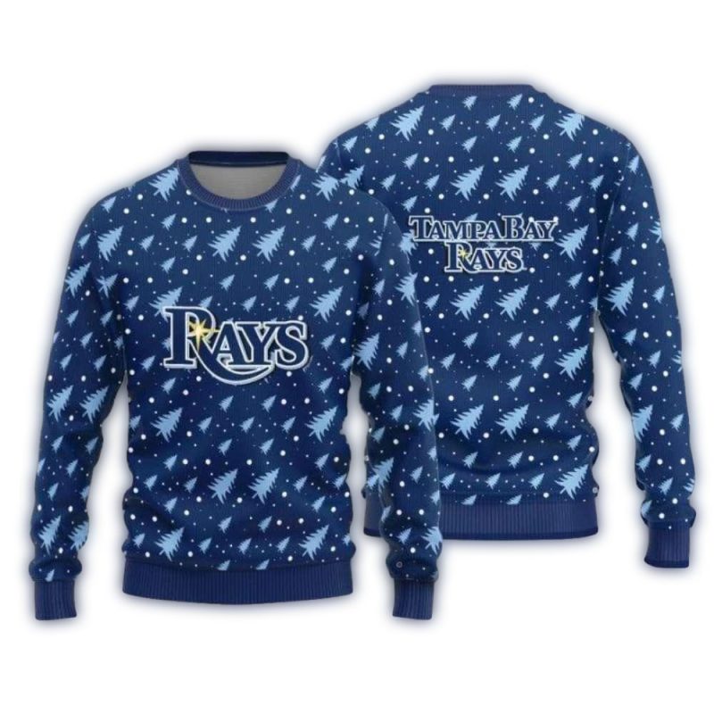 Christmas Trees Tampa Bay Rays Snowy Ugly Sweater 1