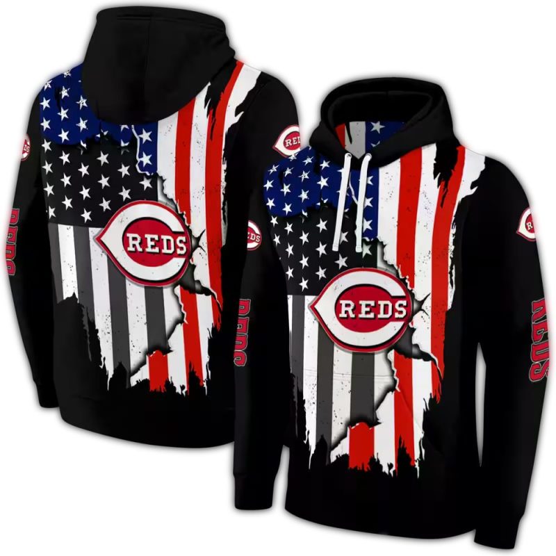 Cincinnati Reds American Pride AOP Hoodie 1