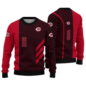 Cincinnati Reds Circles Mesh Ugly Christmas Sweatshirt For Fans