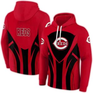 Cincinnati Reds All-Over Print Hoodie With Concentric Lines Design