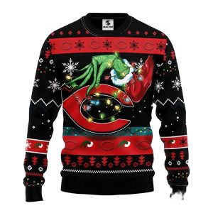 Cincinnati Reds Funny Grinch Christmas Ugly Sweater