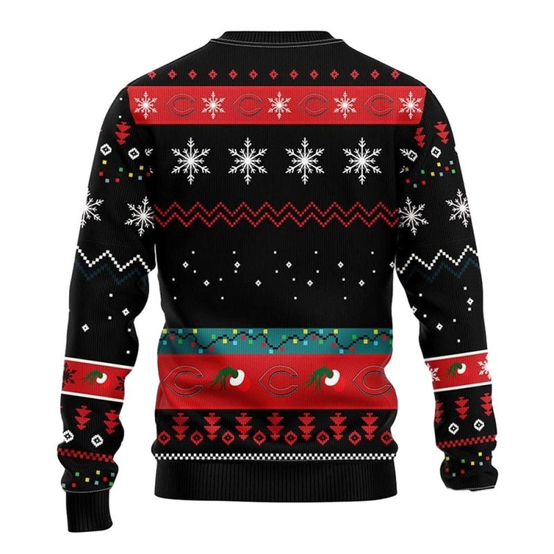 Cincinnati Reds Funny Grinch Christmas Ugly Sweater - Image 2