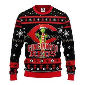 Cincinnati Reds Grinch Christmas Ugly Sweater