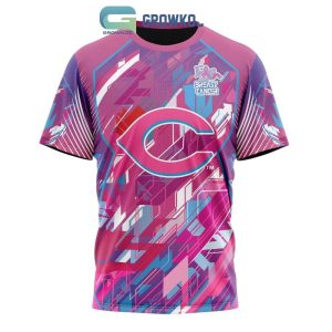 Cincinnati Reds Pink I Can Fearless Breast Cancer Awareness T-Shirt