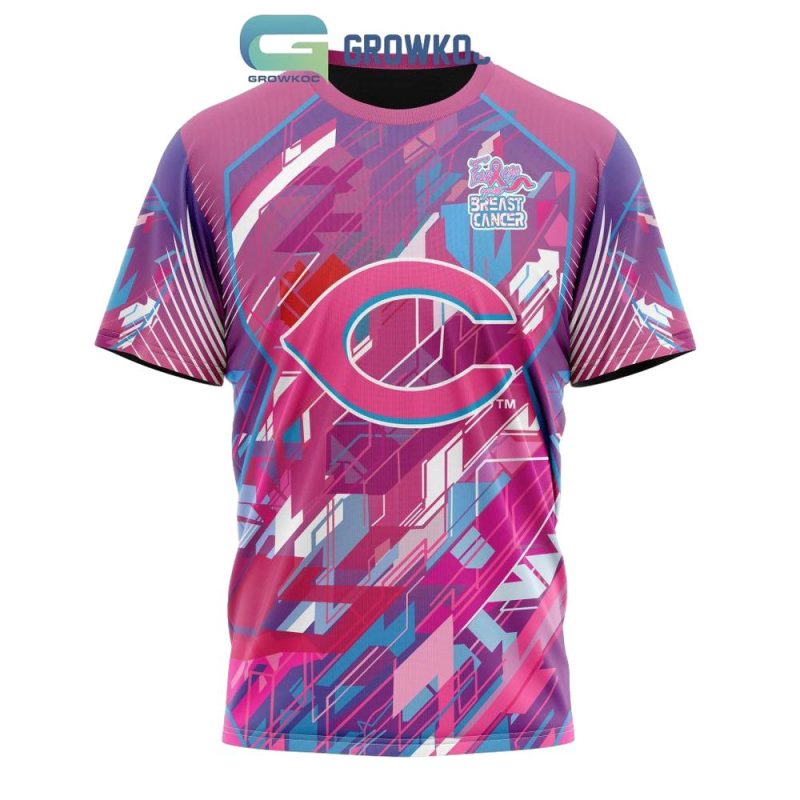 Cincinnati Reds Pink I Can Fearless Breast Cancer Awareness T-Shirt