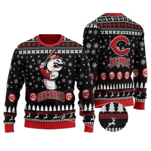Cincinnati Reds Mascot Baseball Ugly Sweater