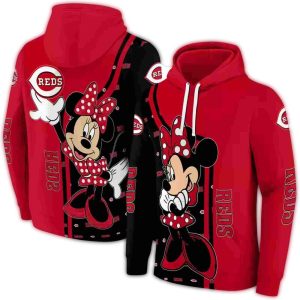 Cincinnati Reds Minnie Mouse All-Over Print Hoodie For Fans
