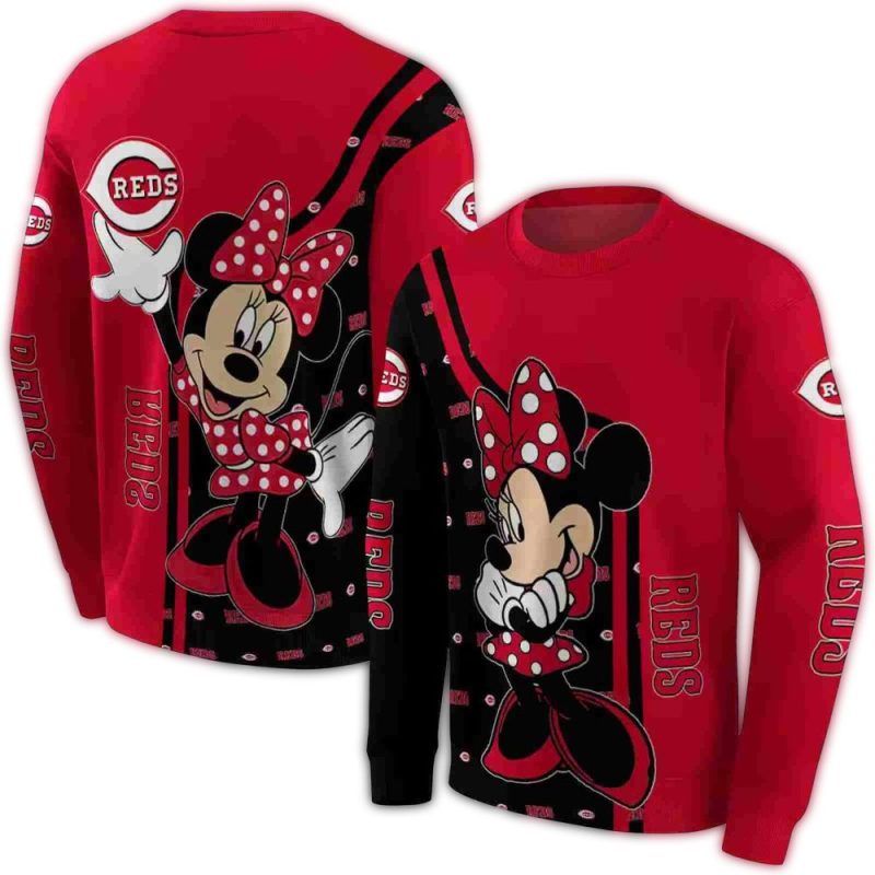 Cincinnati Reds Minnie Mouse AOP Sweatshirt 1