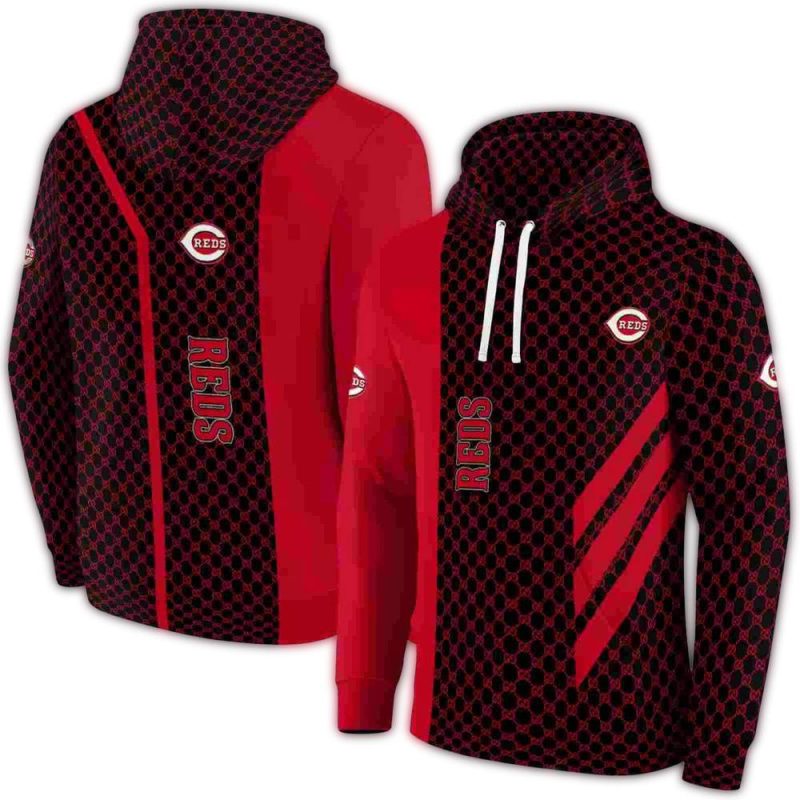 Cincinnati Reds Monogram Pattern AOP Hoodie 1