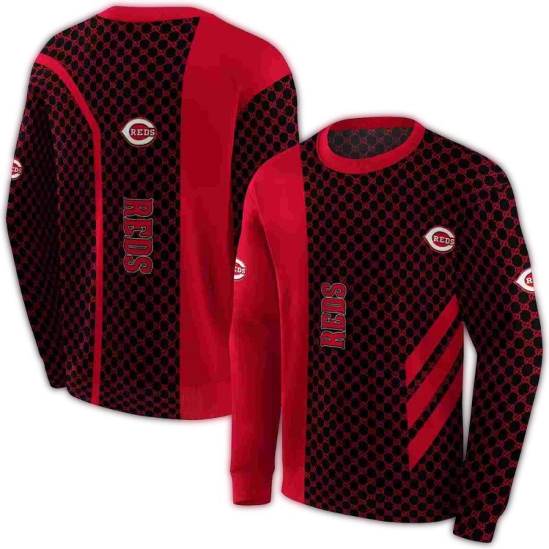 Cincinnati Reds Monogram Pattern AOP Sweatshirt 1