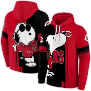 Cincinnati Reds Snoopy All-Over Print Hoodie For Fans